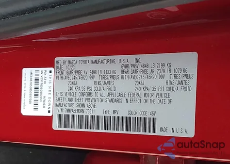 2024 Mazda Cx-50 2.5 S Premium Plus from USA, damaged, VIN 7MMVABEM0RN173611